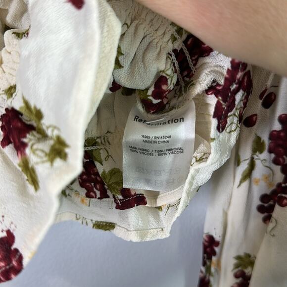 Reformation Amerana floral print crop top blouse size small - Picture 5 of 7